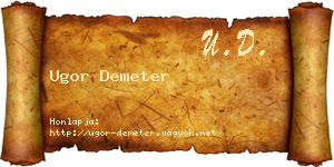 Ugor Demeter névjegykártya